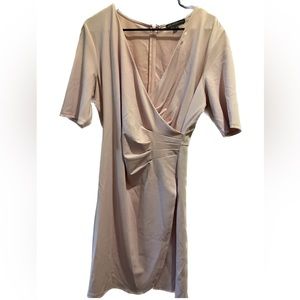 LIGHT PINK dress with v cut chest area